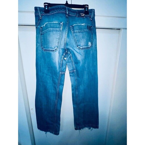 Vintage Diesel Jeans Mens 32x30 Blue Denim Straight Leg Y2K Rumbum Distressed - Picture 4 of 16